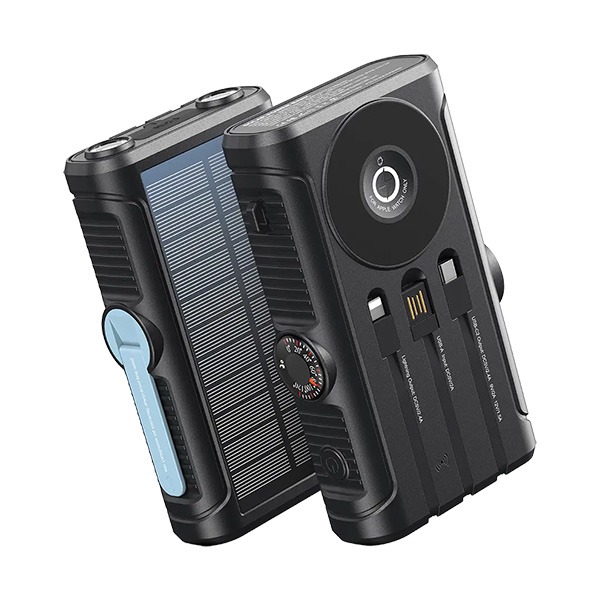 پاوربانک خورشیدی 20 وات 20000 میلی آمپر پاورولوژی Powerology Solar Powerbank PPBCHAW53BK