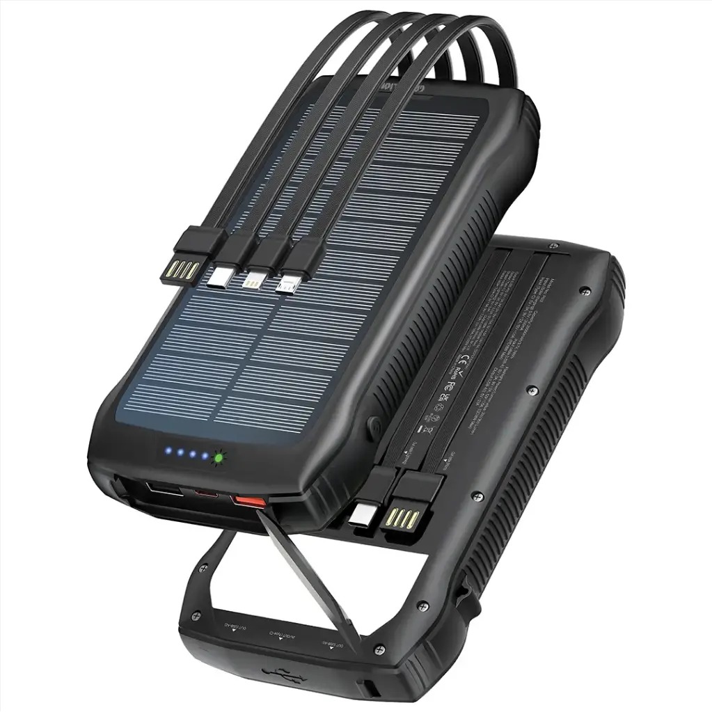 پاوربانک خورشیدی 20 وات 20000 میلی آمپر گرین لاین GREEN LION Solar Force POWER BANK GNSOLF20PBBK