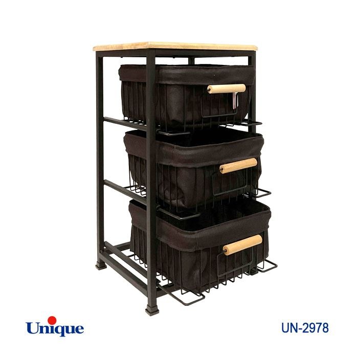 سبد سیب زمینی و پیاز 3 طبقه یونیک Unique کشویی کد UN-2978 (پس کرایه)