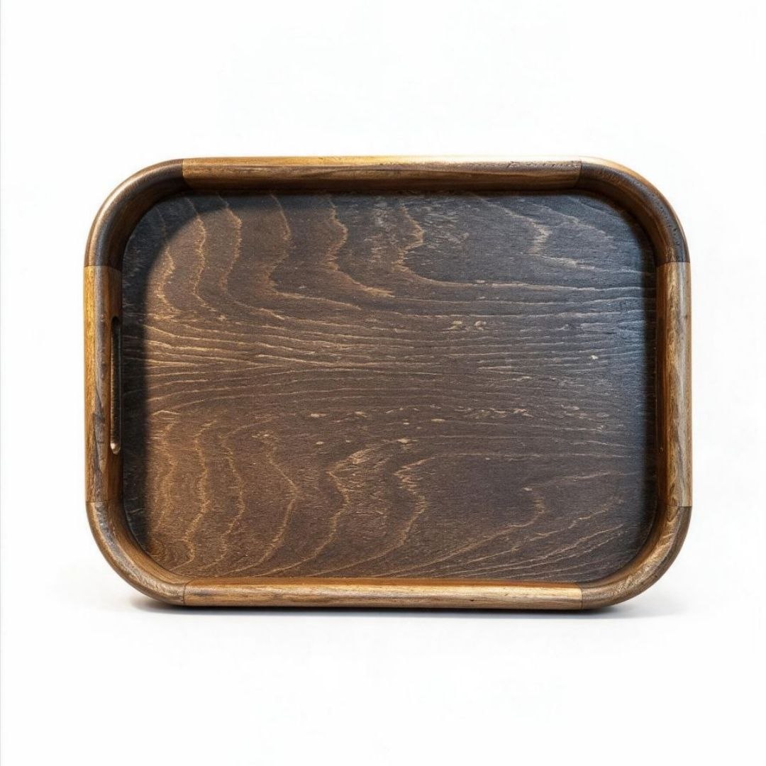 سینی پذیرایی مستطیل چوب راش تیره کد 44030 (پس کرایه)