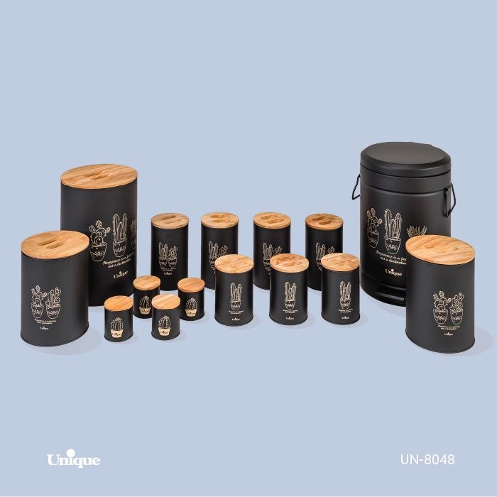سرویس آشپزخانه 16 پارچه یونیک Unique مشکی در بامبو کد UN-8048 (پس کرایه)