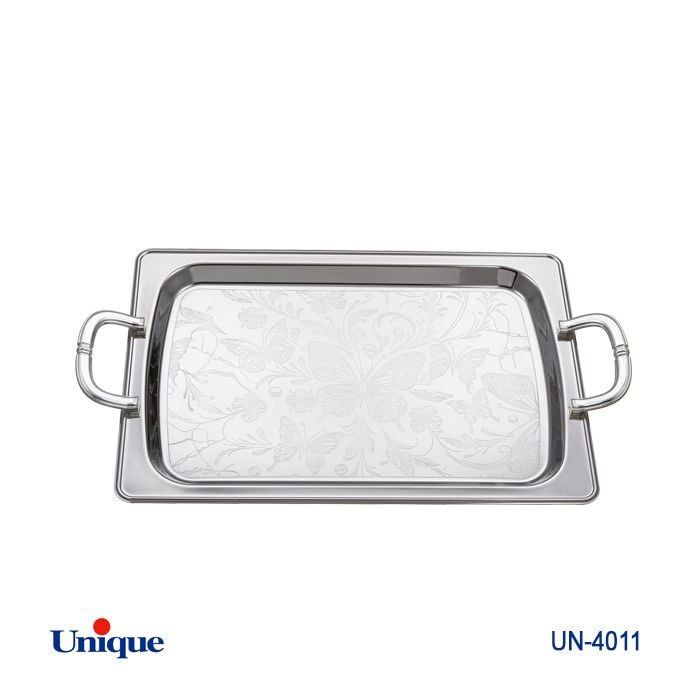سینی استیل یک میل یونیک Unique بدون پایه کوچک کد UN-4011 (پس کرایه)