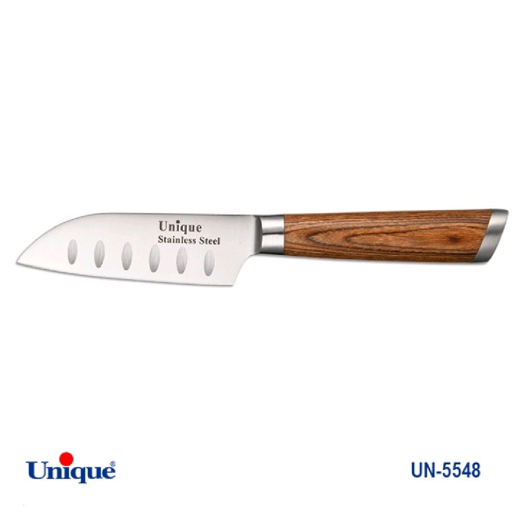 کارد تک آشپزخانه 4 یونیک Unique دسته چوب کد UN-5548 طرح 2 (پس کرایه)
