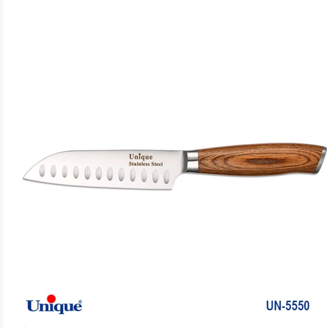 کارد تک آشپزخانه 5 سانتاکو یونیک Unique دسته چوب کد UN-5550 طرح 1 (پس کرایه)