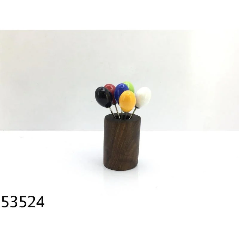 چنگال زیتون سر سرامیکی پایه چوبی کد 53524 (پس کرایه)
