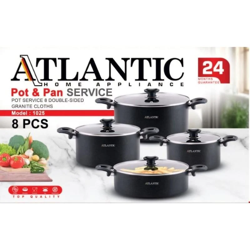 سرویس قابلمه چدن 8 پارچه برند ATLANTIC مدل 1025 (پس کرایه)