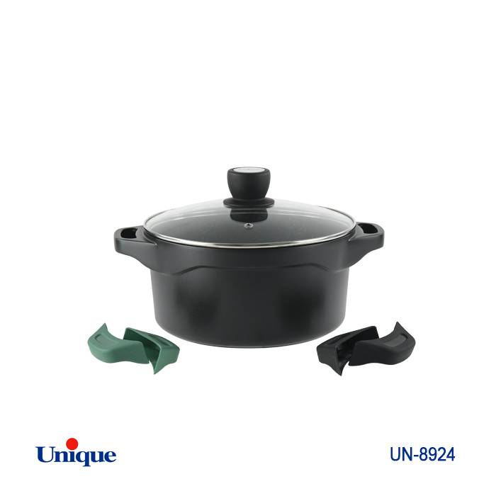 قابلمه تک گرانیت یونیک Unique مدل دستگیره سیلیکون هلیوس خارجی سایز 20 کد UN-8924 (پس کرایه)