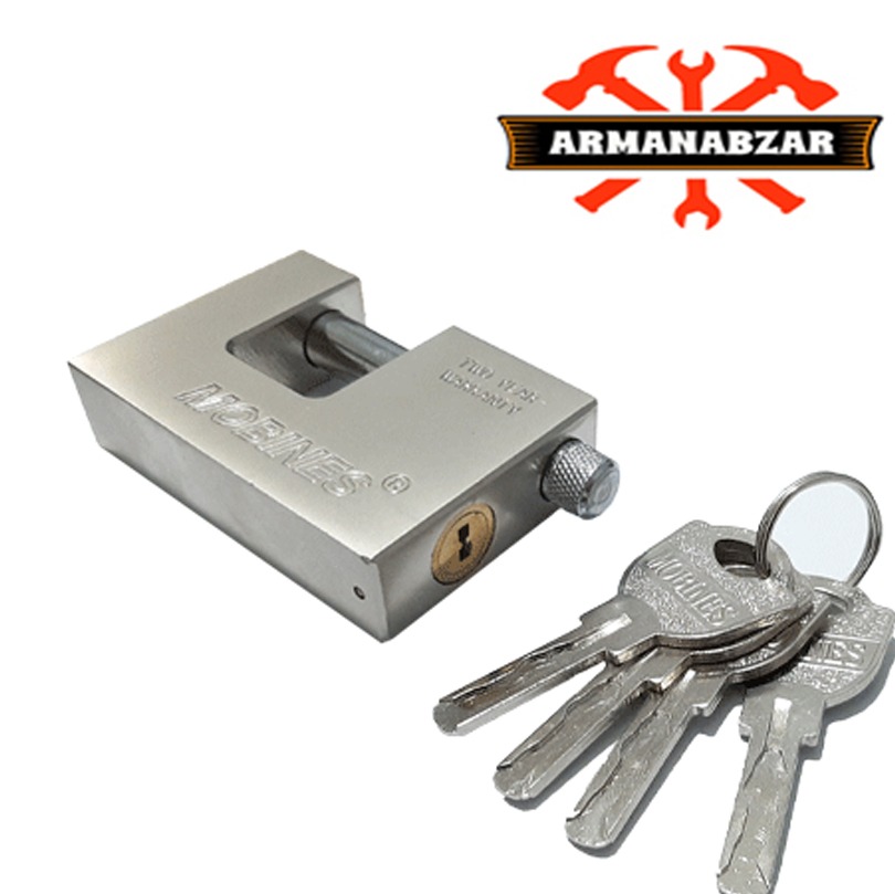 قفل کتابی سایز 80 میلیمتر موبینس همراه با 4 عدد کلید
