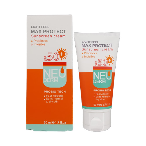  کرم ضد آفتاب SPF50 مکس پروتکت انواع پوست بیرنگ نئودرم 50 میلی لیتر نارسیس بیوتی