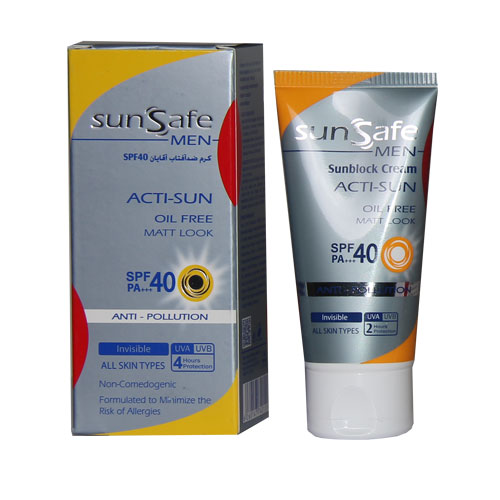  کرم ضد آفتاب فاقد چربی spf40 آقایان سان سیف مناسب برای انواع پوست 50 گرم نارسیس بیوتی