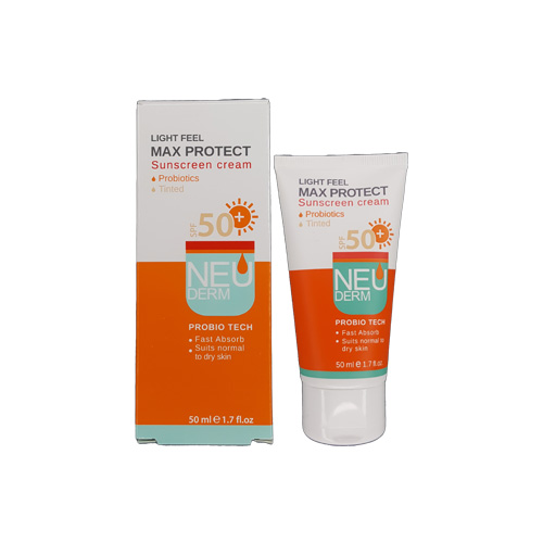  کرم ضد آفتاب SPF50 نئودرم مکس پروتکت انواع پوست رنگی 50 میلی لیتر نارسیس بیوتی