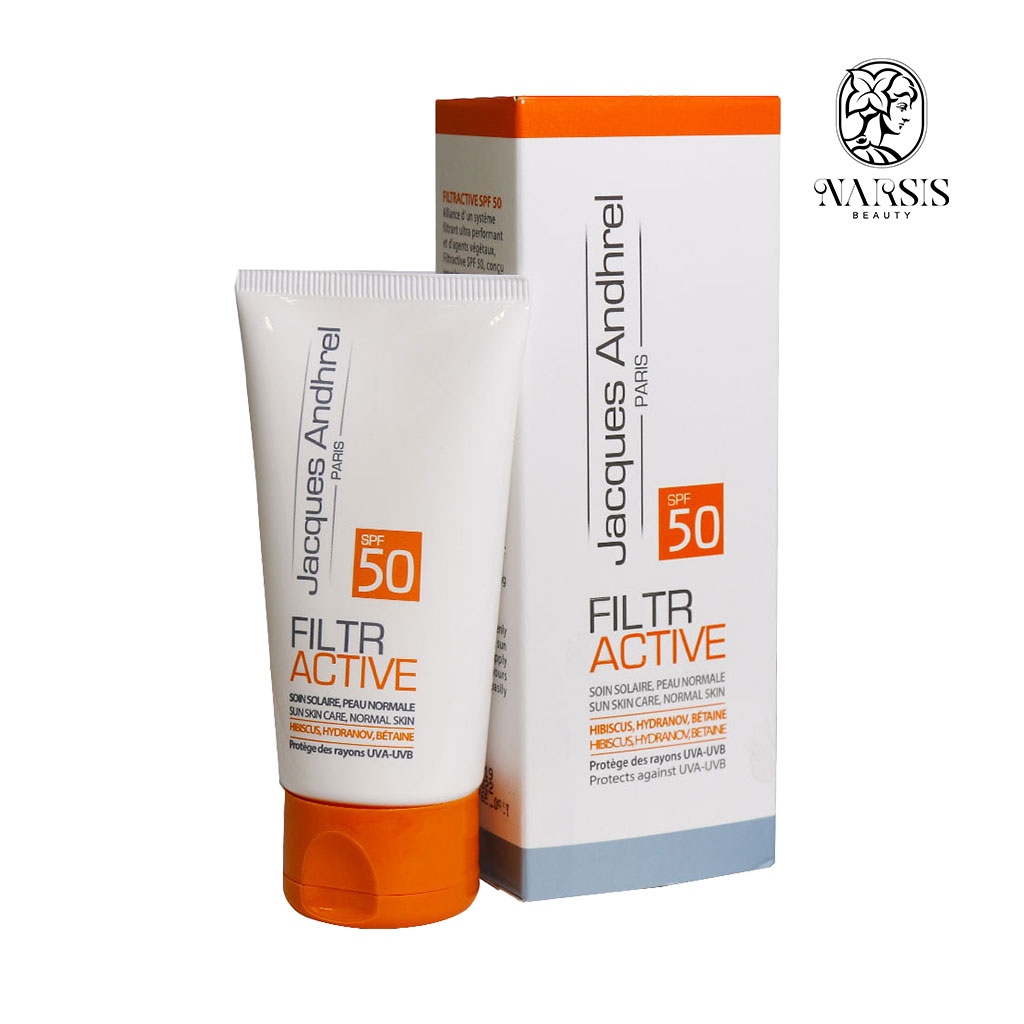  کرم ضد آفتاب بی رنگ SPF50 ژاک آندرل پاریس پوست خشک و معمولی نارسیس بیوتی