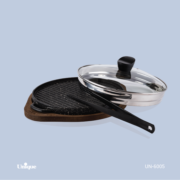 تابه گریل چدن گرد کوچک باچوب یونیک کد UN-6005