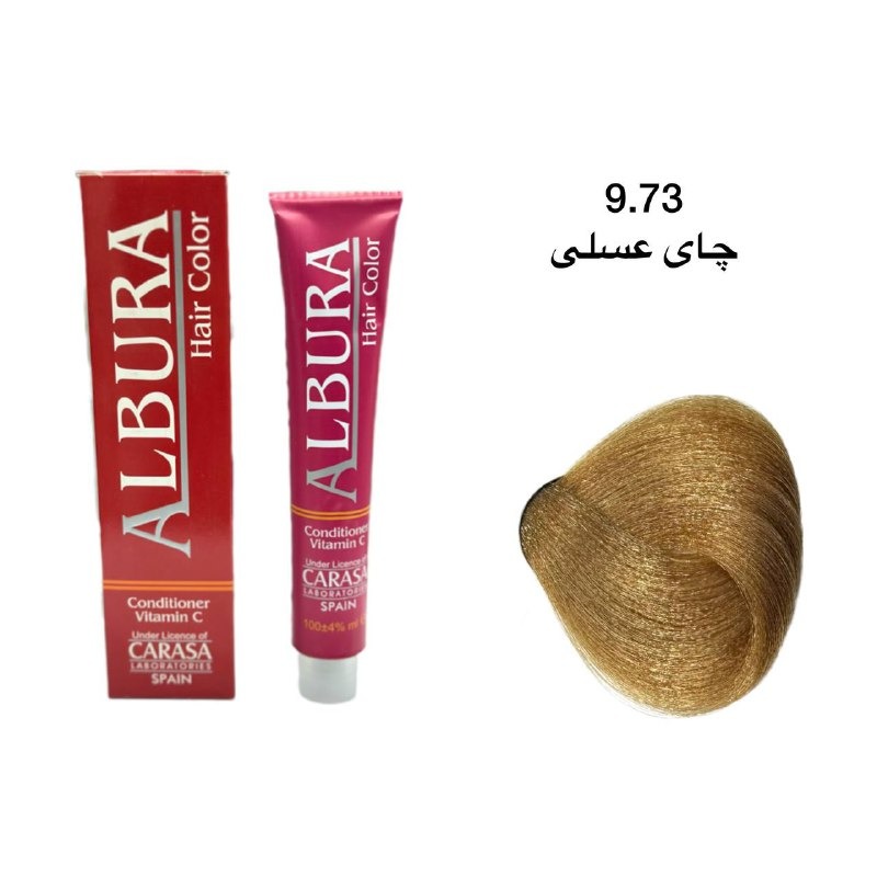 خرید و قیمت رنگ موی آلبورا شماره 9.73چای عسلی