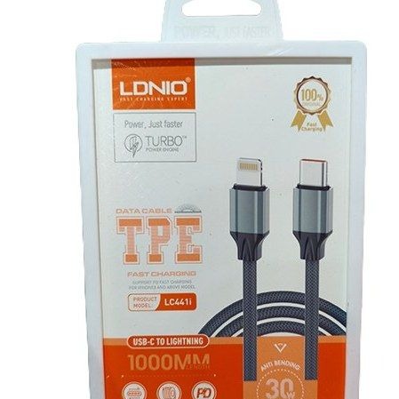 کابل شارژ USB-C به Lightning الدینیو مدل LC441i با شارژ سریع 30 وات ایفون