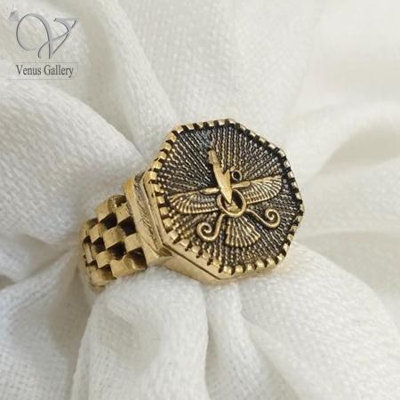 انگشتر مردانه طلاروس رکاب رولکس مدل فروهر کد 16063