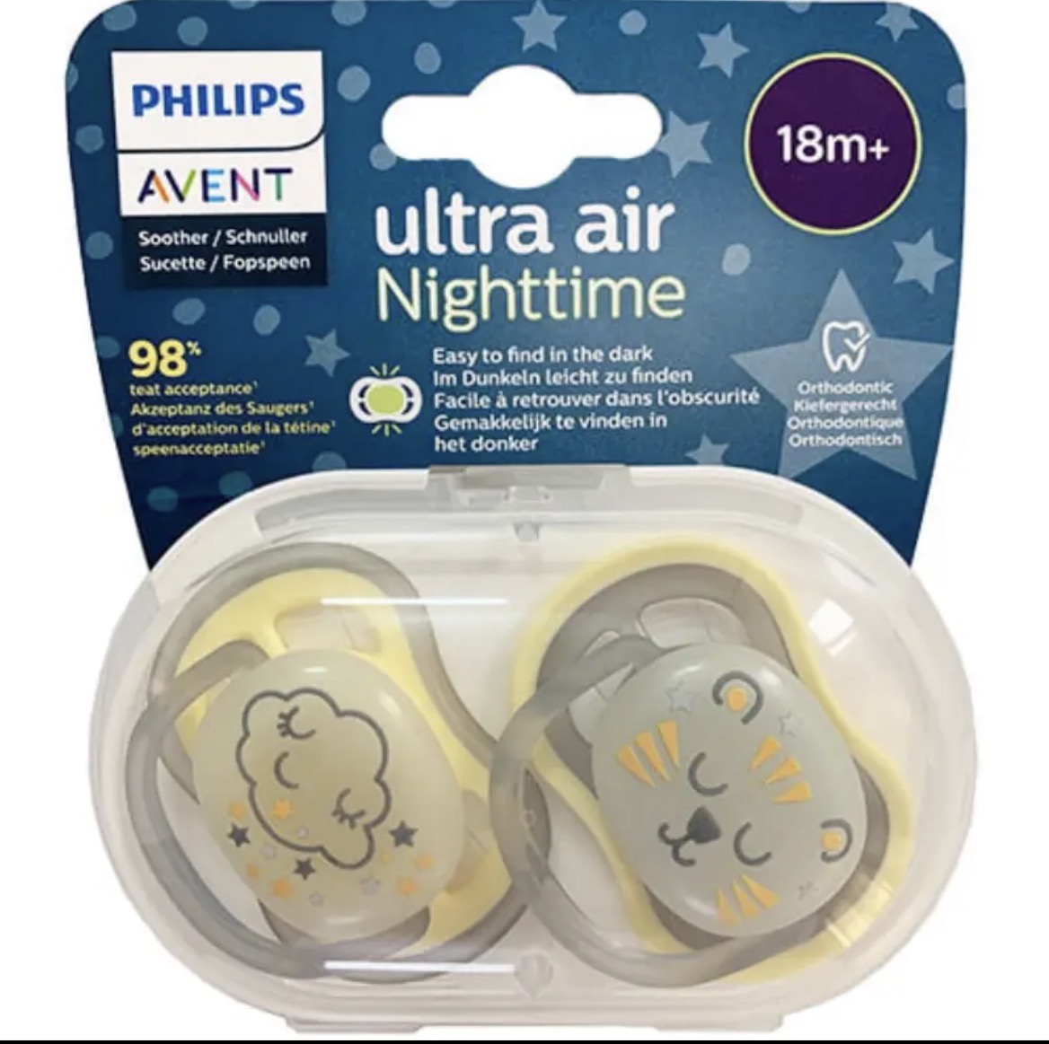 پستانک شب تاب اونت 18 ماه به بالا UltraAir avent