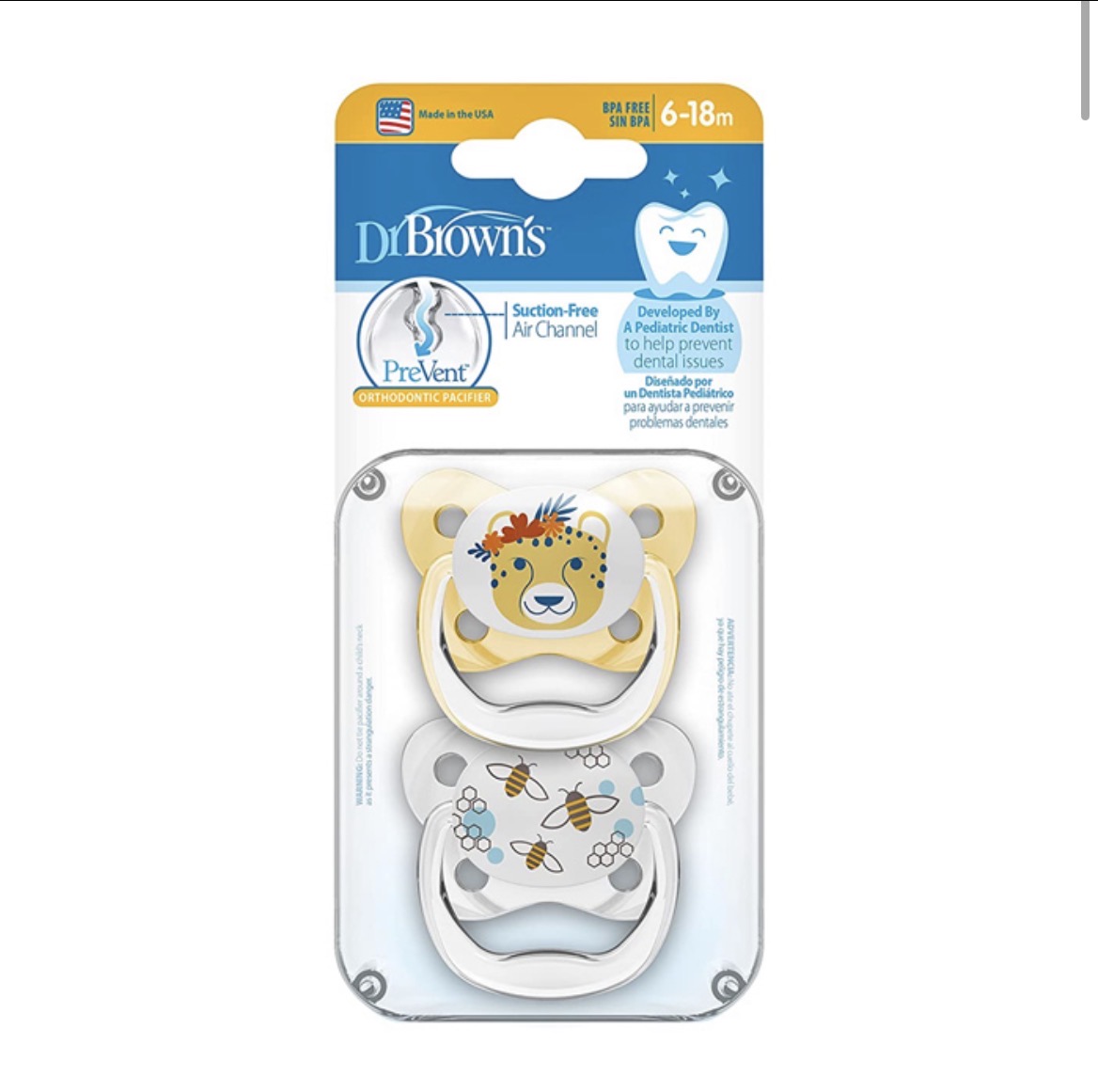 پستانک 2 عددی ارتودنسی سرکج (6 تا 18 ماه) دکتر براونز dr browns