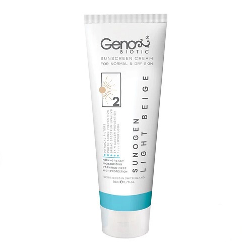 ضد آفتاب ژنو بایوتیک پوست خشک و معمولی بژ روشن SPF50