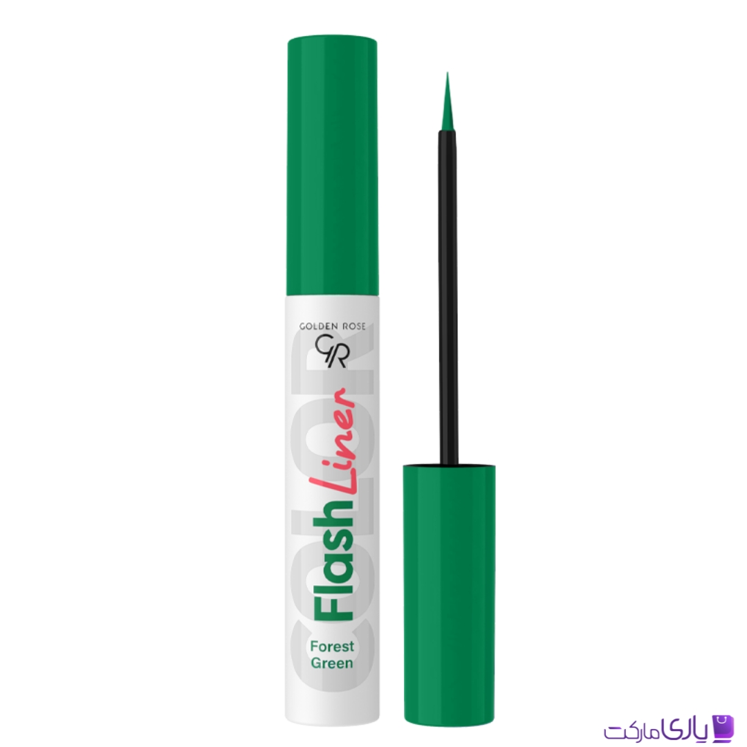 خط چشم رنگی گلدن رز Golden Rose مدل Gr Flash Eyeliner رنگ سبز جنگلی Forest Green شماره 102