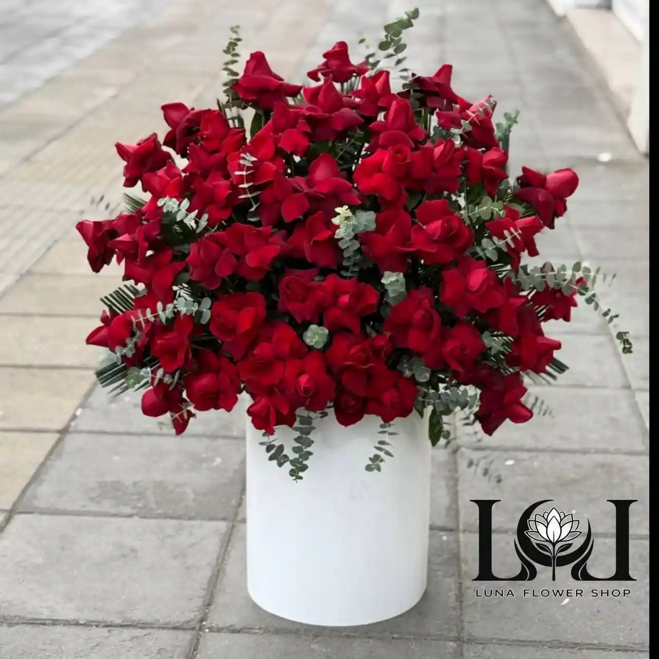 باکس رز قرمز 60 شاخه BL167