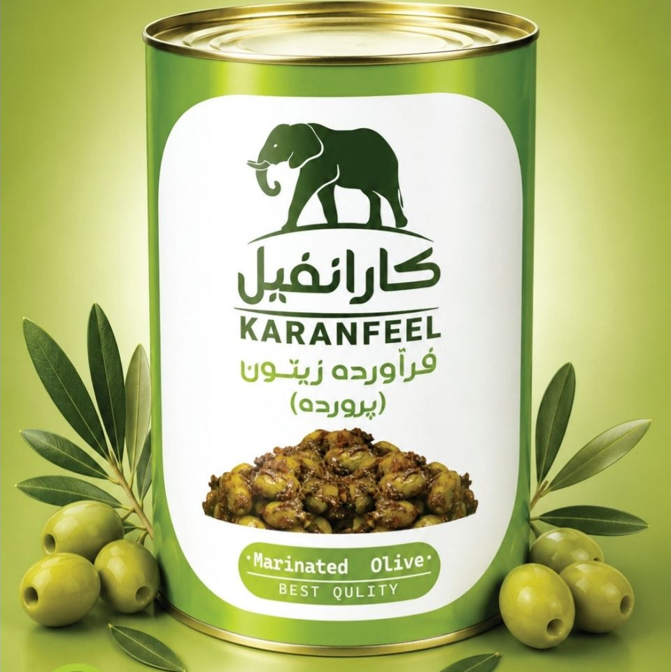 زیتون پرورده بادام زمینی حلب (4 کیلویی)