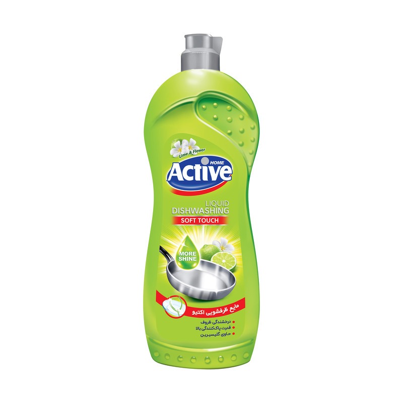 مایع ظرفشویی اکتیو مدل Lime and Flower وزن 750 گرم - چربیزدایی قوی با رایحه لیمو و گل