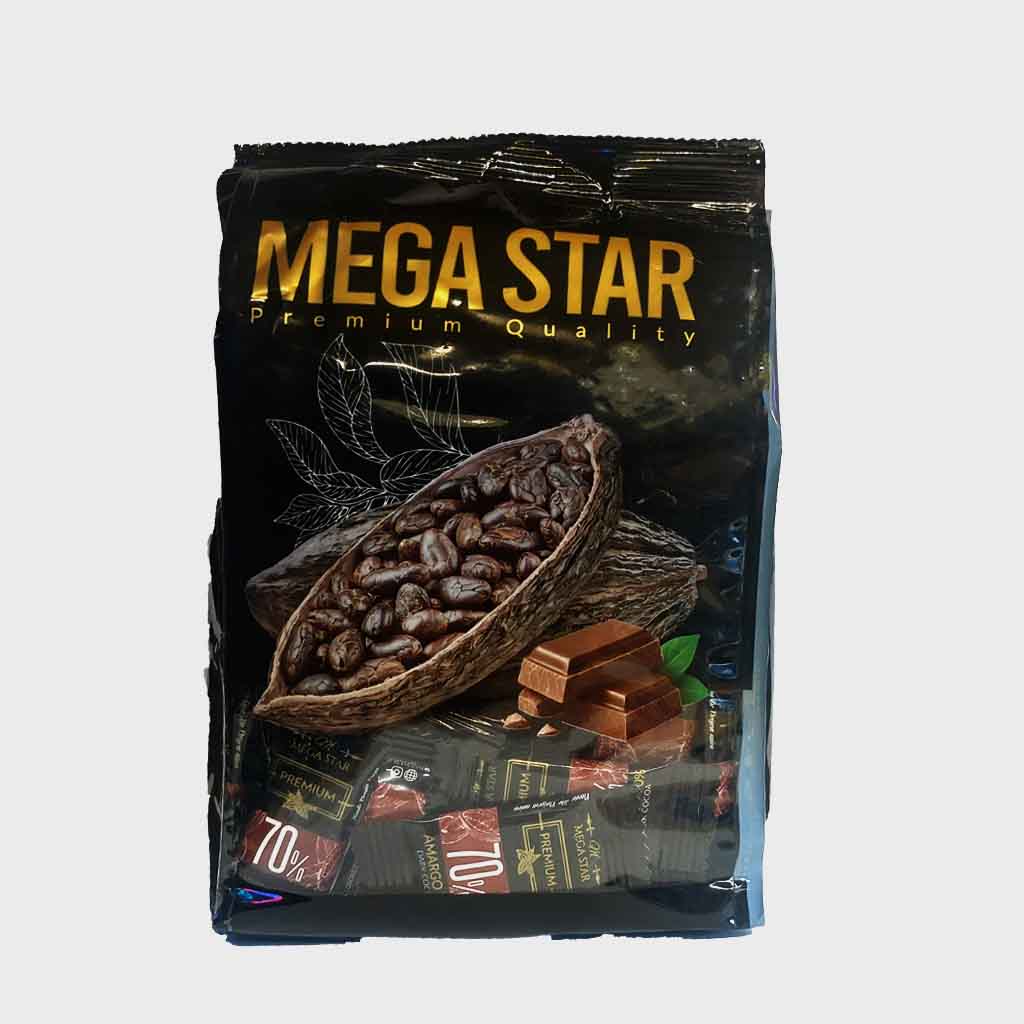 شکلات تلخ مگا استار300گرم70 درصد