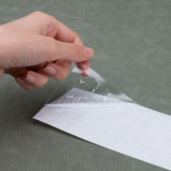 لیبل کیبورد شفاف تک پک سفید شیشه