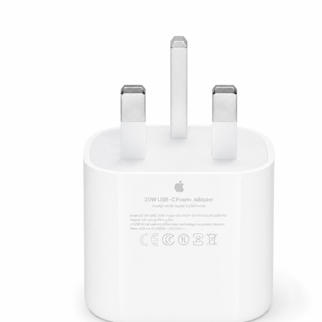 شارژر دیواری 20 وات اپل Apple مدل A2344 ، آداپتور سه پین تایپ سی های کپی درجه یک سفید