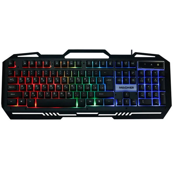 کیبورد گیمینگ مچر مدل MACHER MR-370 با سیم RGB