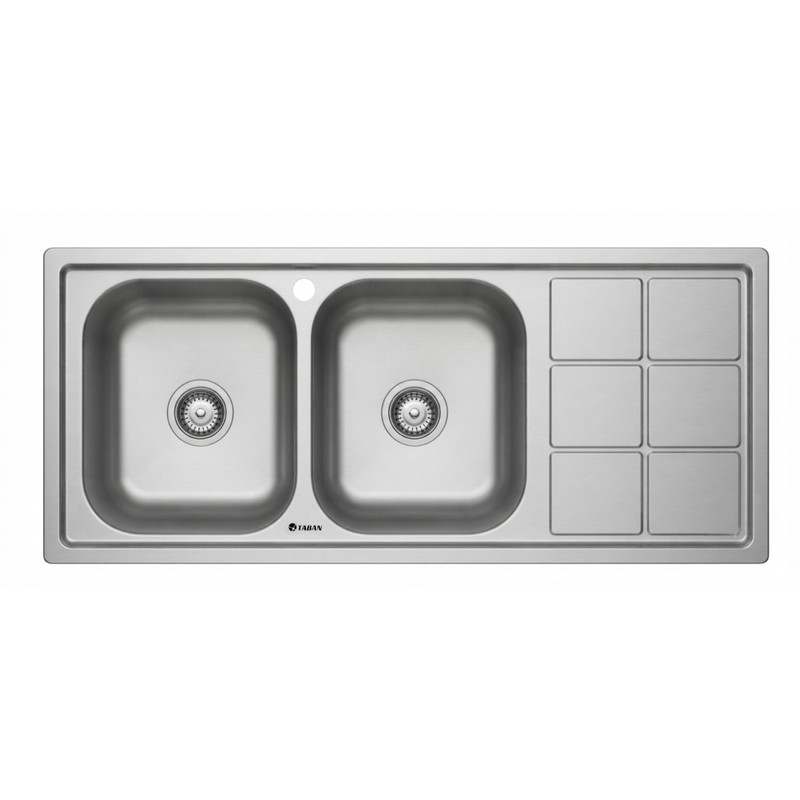 سینک ظرفشویی استیل توکار دو لگنه تابان مدل TE9104