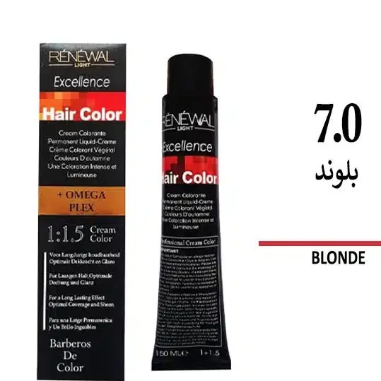رنگ مو شماره 7.0 رنگ بلوند رنوال (150ml)