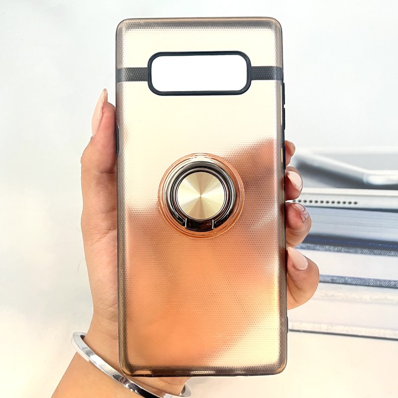 قاب گوشی Galaxy Note 8 سامسونگ مات Stand Case دور سیلیکونی استند شو پاپ سوکتی رزگلد کد 884461
