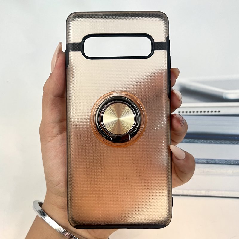 قاب گوشی Galaxy S10 سامسونگ مات Stand Case دور سیلیکونی استند شو پاپ سوکتی رزگلد کد 370343
