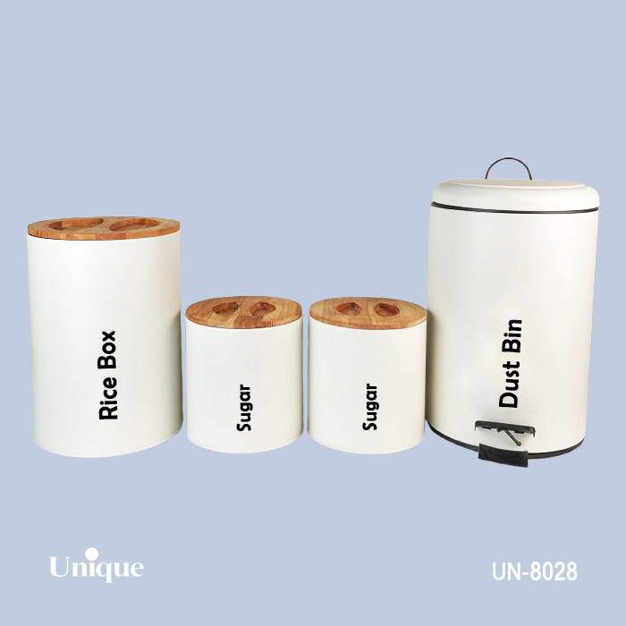 ست 4پارچه سفید درب بامبو یونیک کد UN-8028