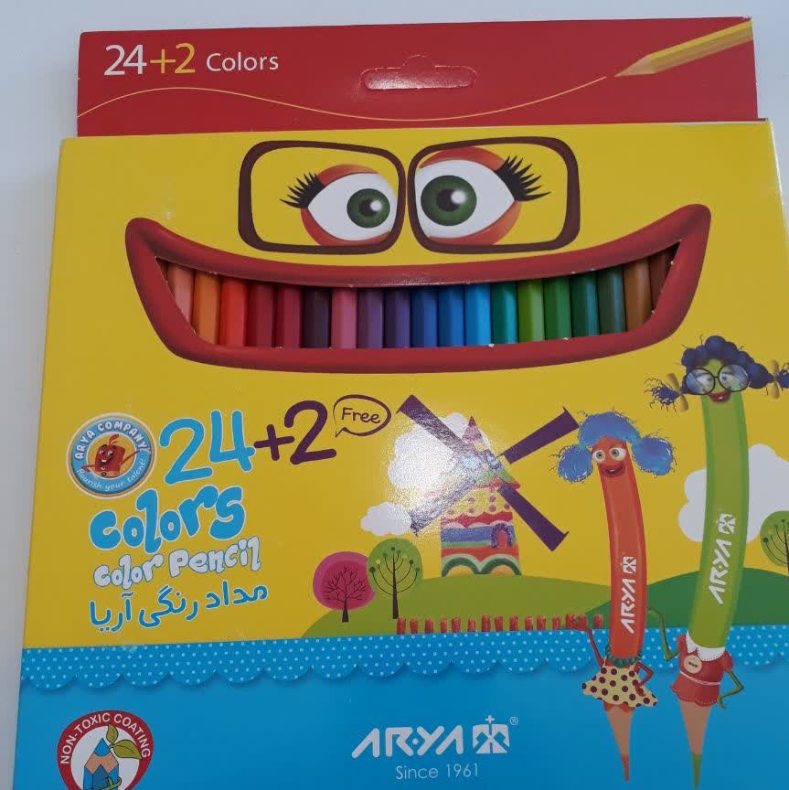 مداد رنگی 2+24 رنگ آریا