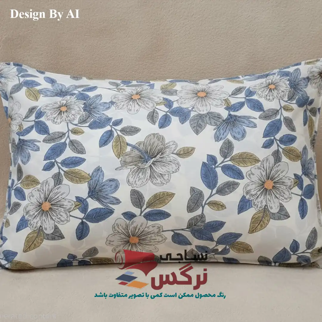 روبالشتی نخ پنبه نقاشی گل کد 595