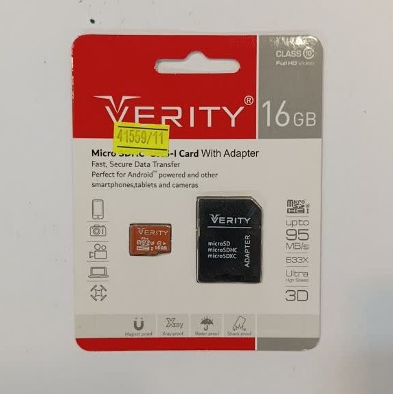 مموری VERITY 95MB 16G با آداپتور 633X