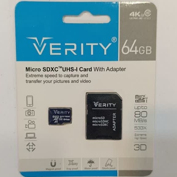مموری VERITY 80MB64 G با آدابتور 533X