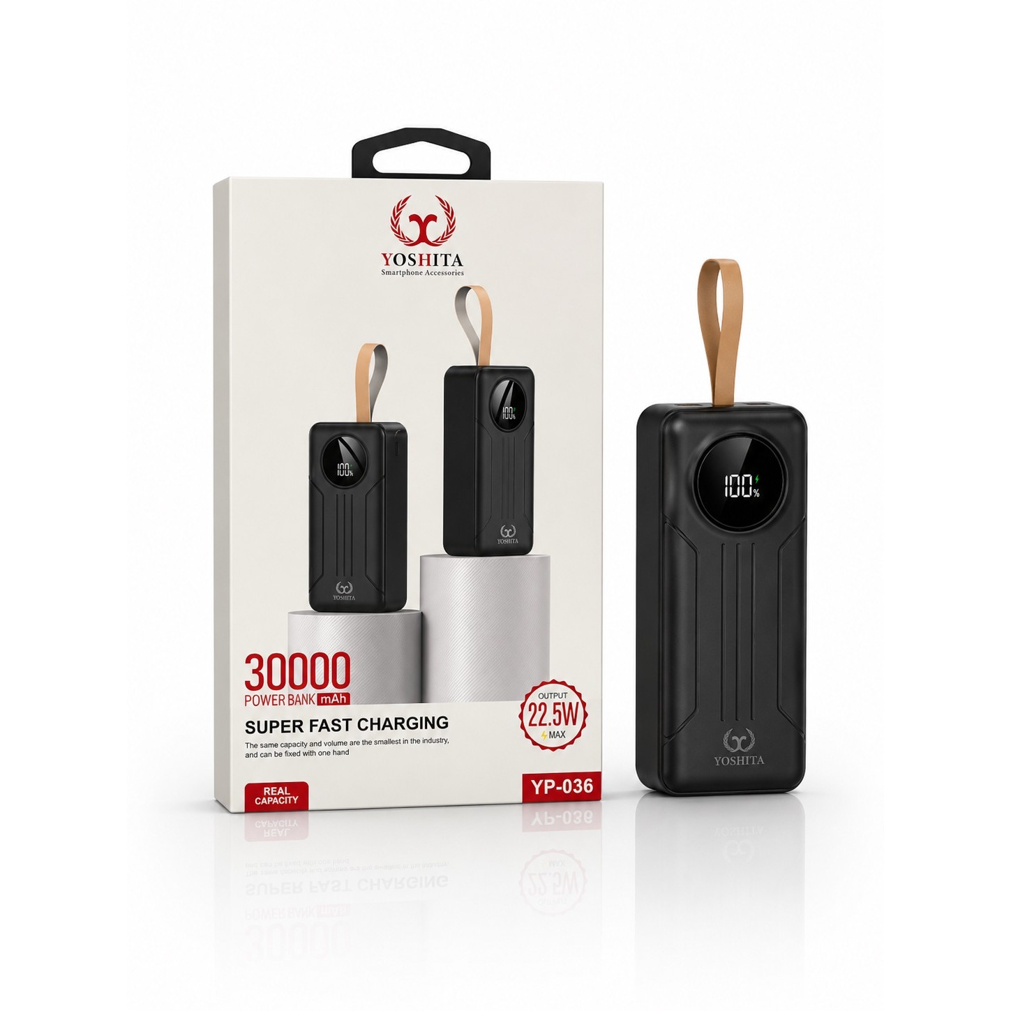 پاوربانک یوشیتا مدل YP-036 ظرفیت 30000 میلی آمپرساعت توان 22.5 وات
