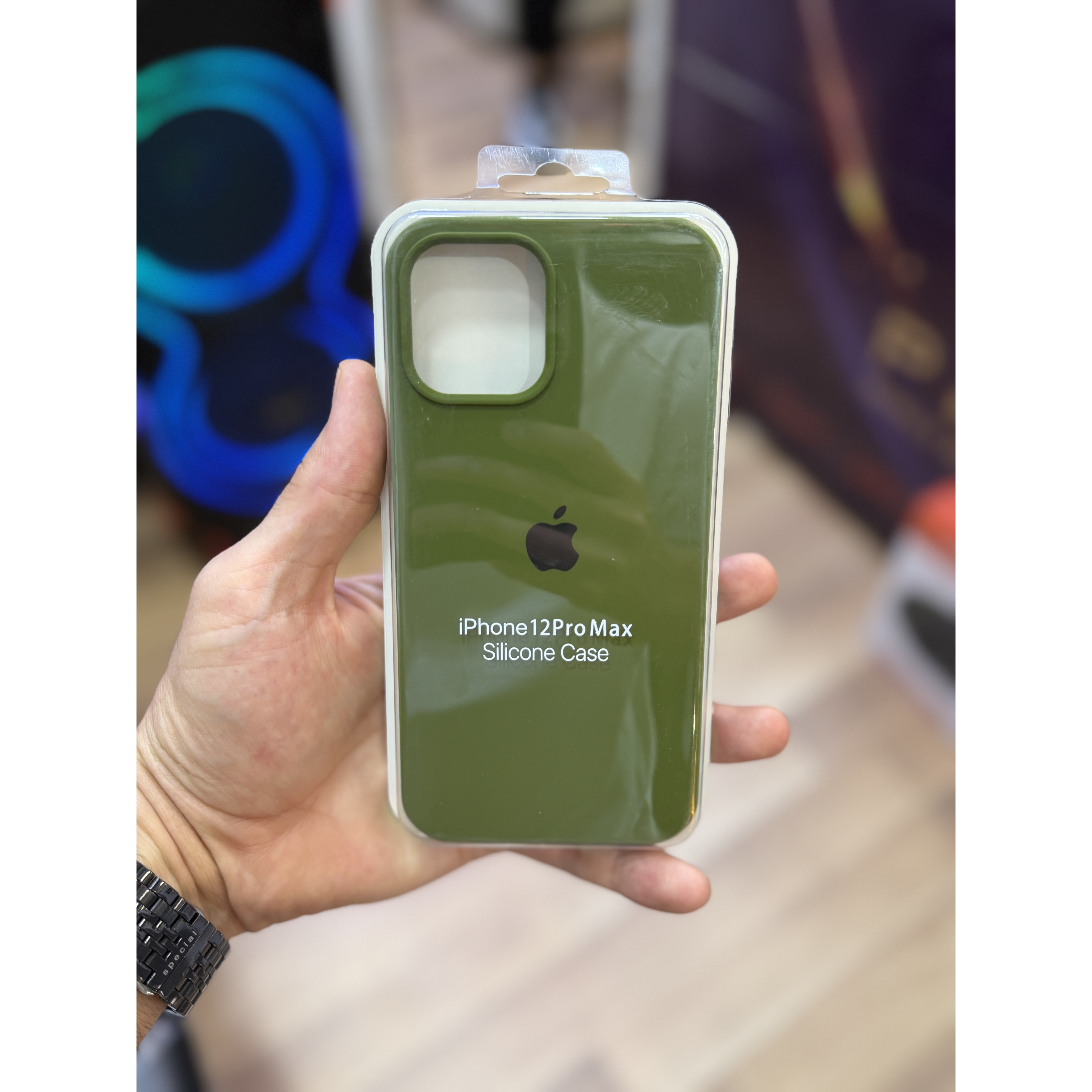 قاب محافظ سیلیکونی اورجینال ایفون 12پرو مکس رنگ سبزه لجنی با ضمانت اصلی 12pro max