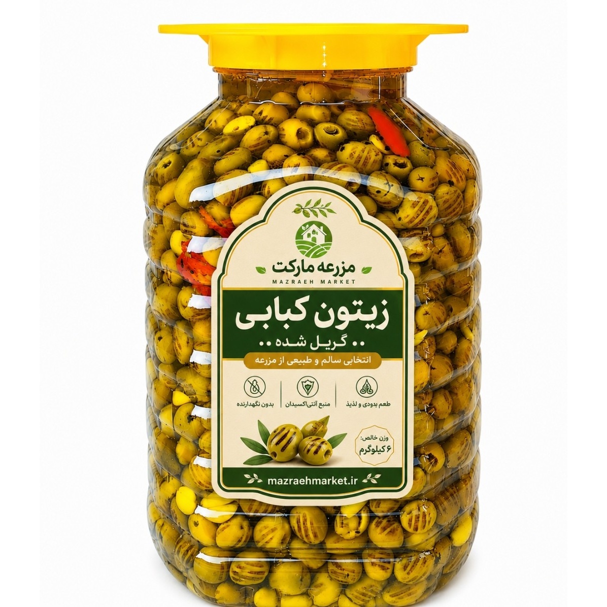 زیتون کبابی گریل شده (سوپر ویژه) طارم 6 کیلویی
