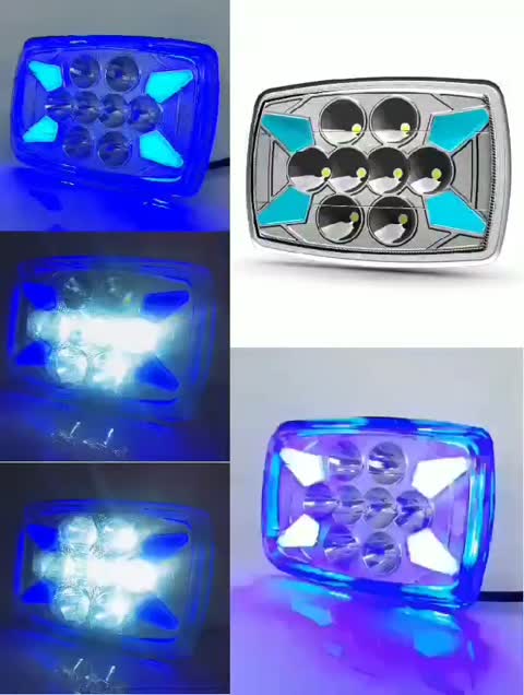 بلوری ال ای دی (LED) چراغ جلو 8 تایی طرح پروانه ای موتور سیکلت 3 حالته کیفیت درجه یک برند ردفوکس