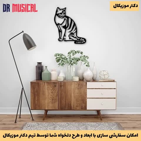 دیوارکوب چوبی طرح گربه کد 22-خرید بی واسطه از تولیدی دکتر موزیکال-پس کرایه