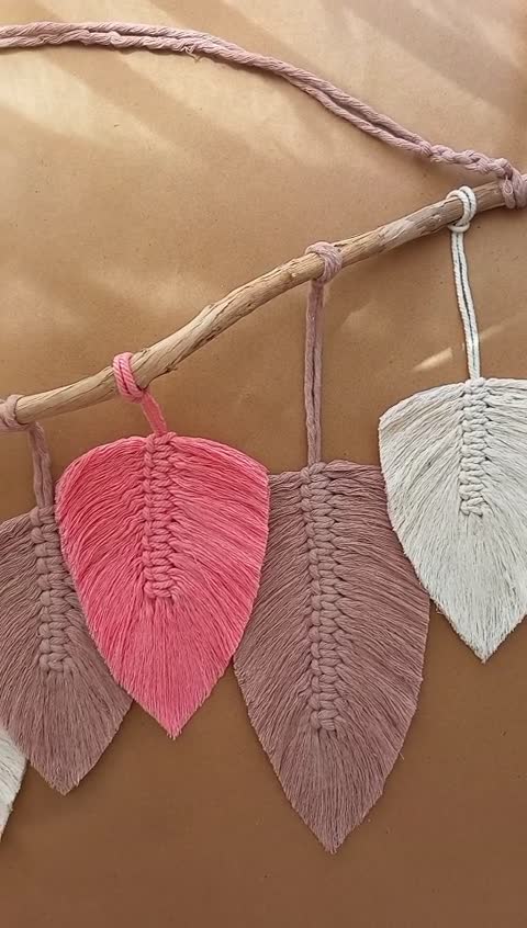 دیوارکوب برگ مکرومه جذابب