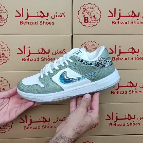 کتونی نایک آکواریومی مردانه رنگ سفید سایز 41 تا 44 کفی طبی کف دوخت دور دوخت زیره ترمو لژ سه و نیم سانتی رویه چرم و راشل 