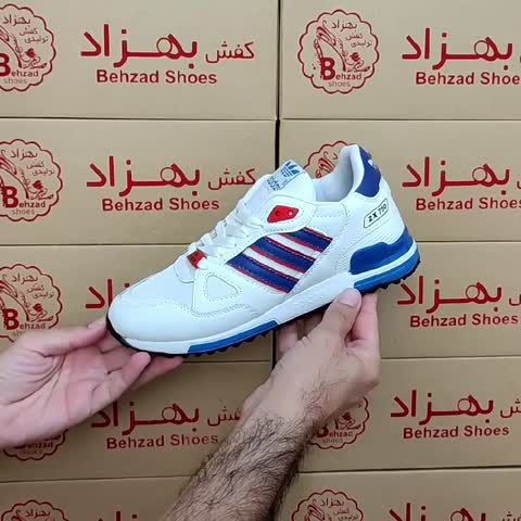کتونی آدیداس zx750 سه خط پسرانه رنگ سفید سایز 37 تا 40 کفی طبی کف دوخت زیره پیو لژ سه سانتی رویه فابیلاک و راشل خارجی