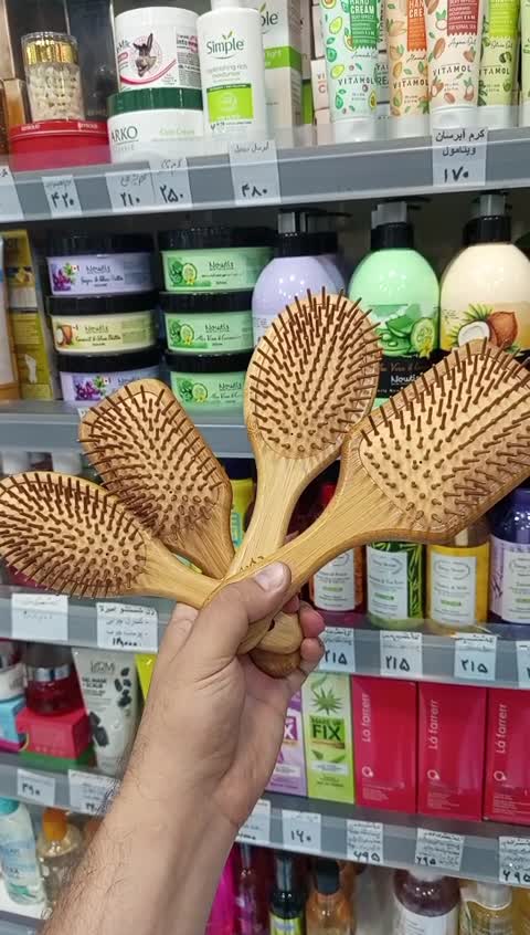 برس مو چوبی برند DD بامبو سایز 3
