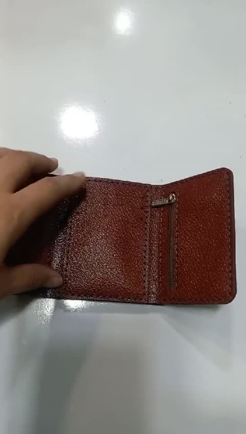 کیف پول کوچک وکاربردی چرم گاوی دست دوز